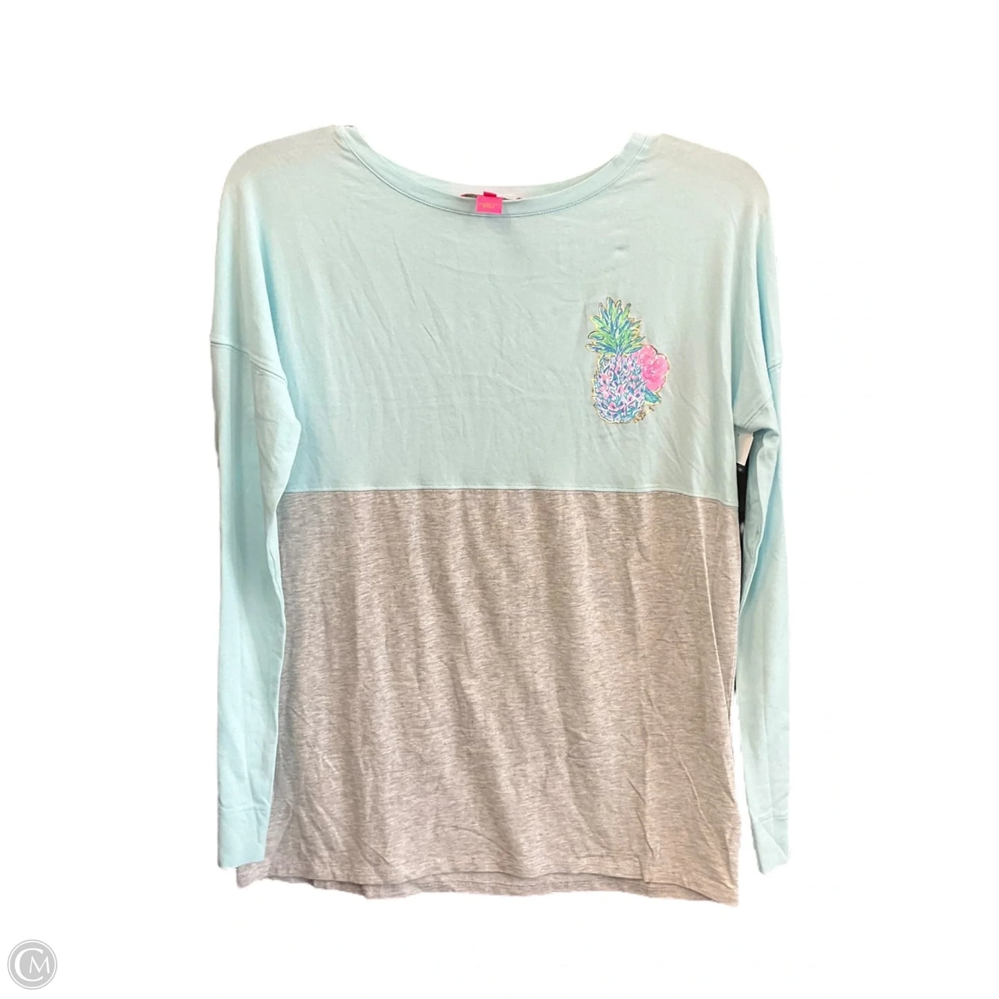 Top Long Sleeve Designer By Lilly Pulitzer In Blue & Grey, Size: Xxs