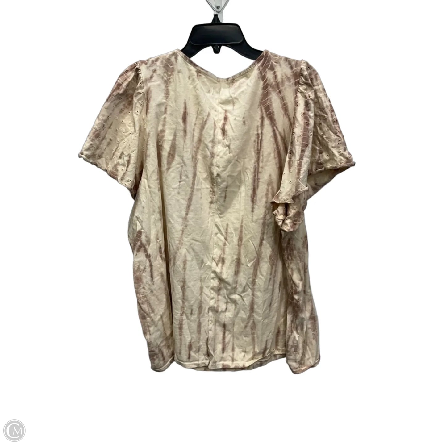 Top Short Sleeve By Lane Bryant In Cream, Size: 3x