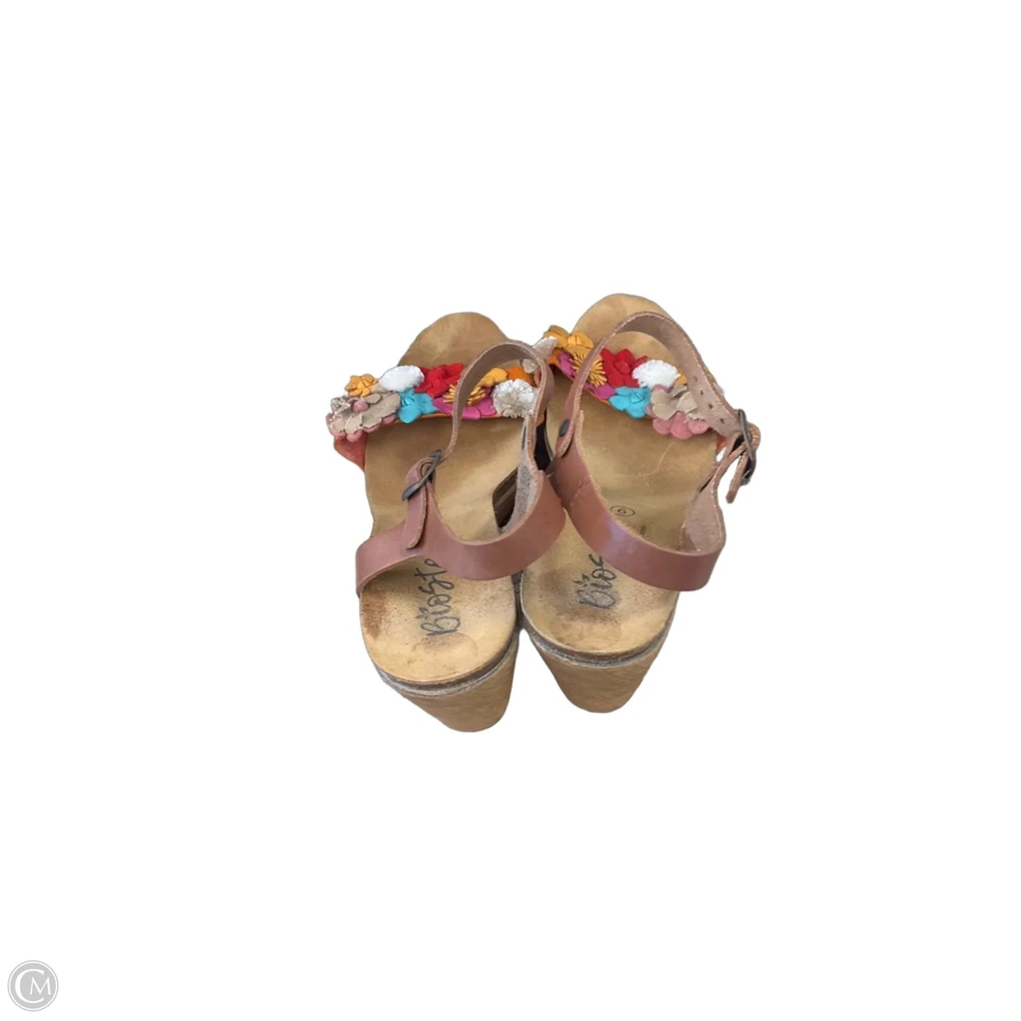 Sandals Heels Wedge By Clothes Mentor In Brown, Size: 9