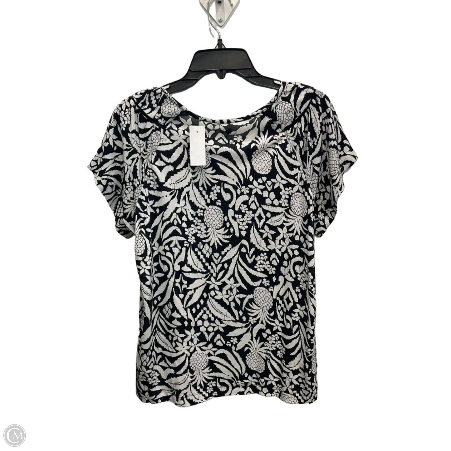 Top Short Sleeve By Loft In Black, Size: S