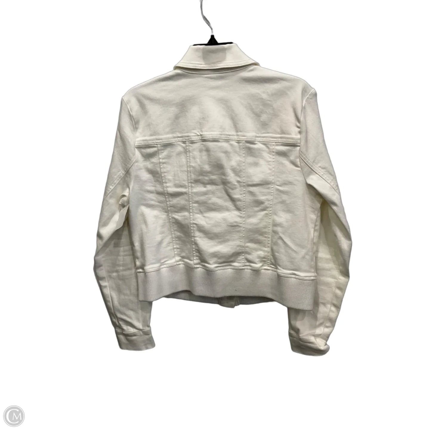 Jacket Denim By Cabi In White Denim, Size: M