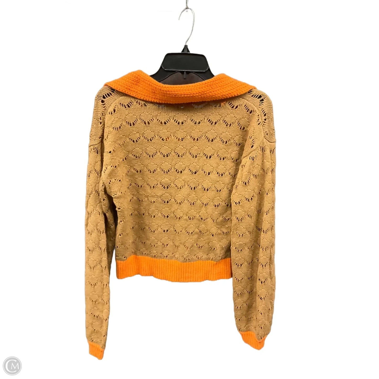 Sweater By Flat White In Brown & Orange, Size: M