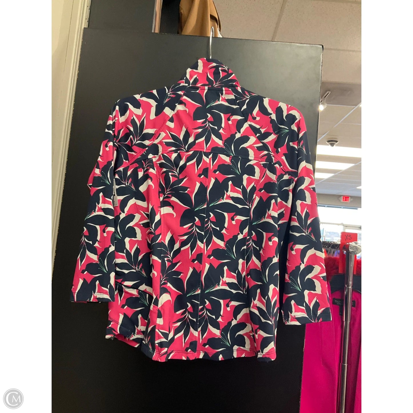 Athletic Top Long Sleeve Collar By Stella Parker In Pink, Size: S