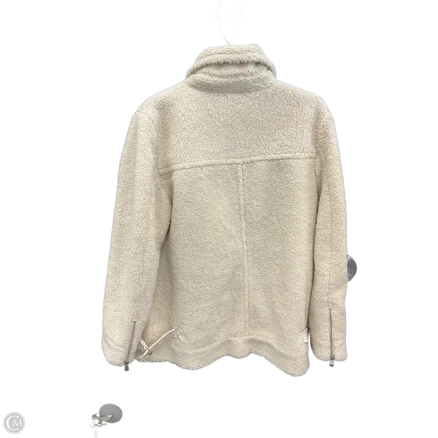 Coat Faux Fur & Sherpa By Loft In Cream, Size: M