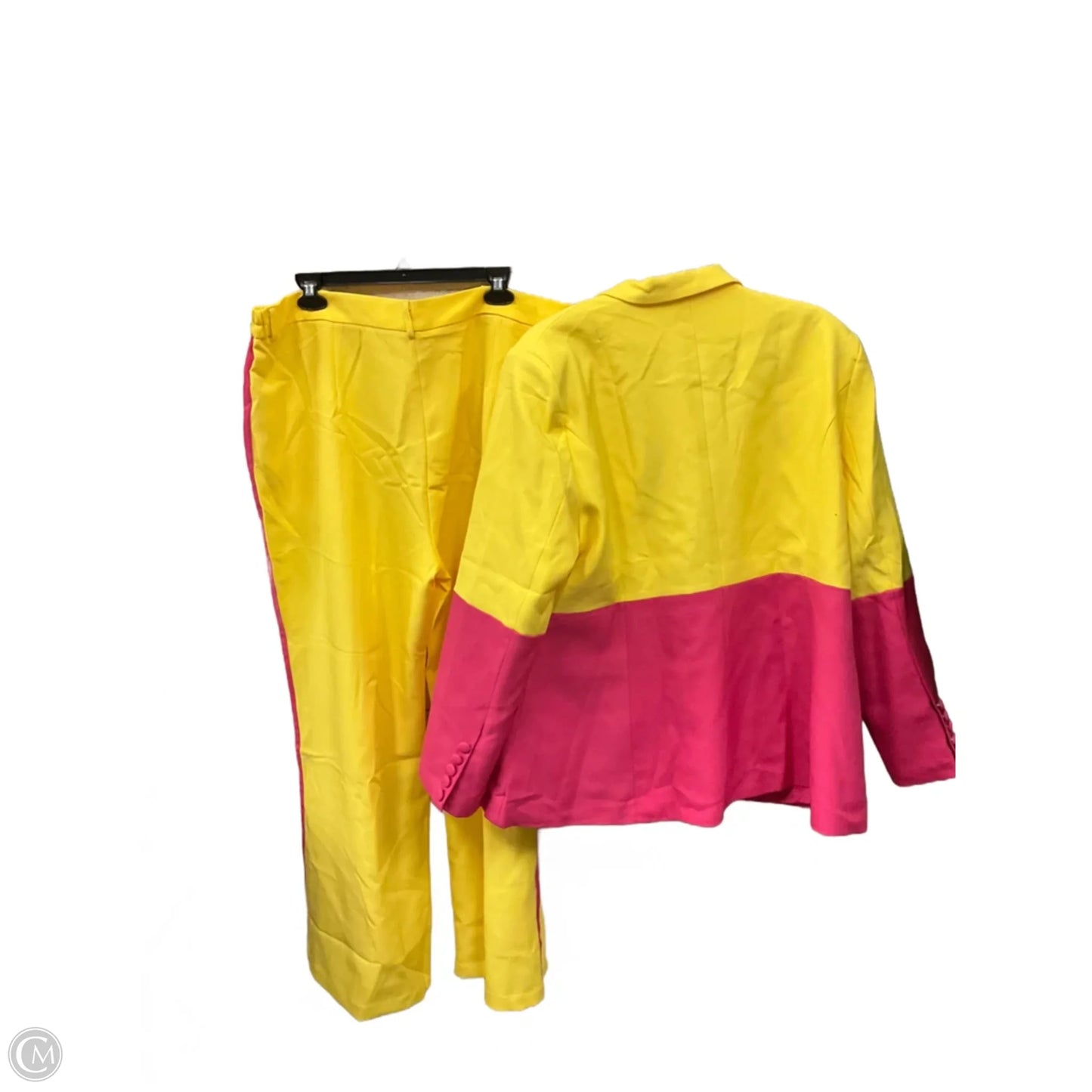 Pants Suit 2pc By Clothes Mentor In Yellow, Size: 3x