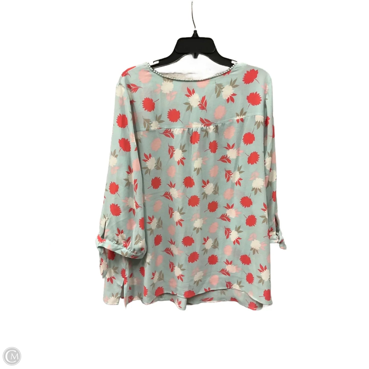 Top 3/4 Sleeve By Catherines In Blue, Size: 1x