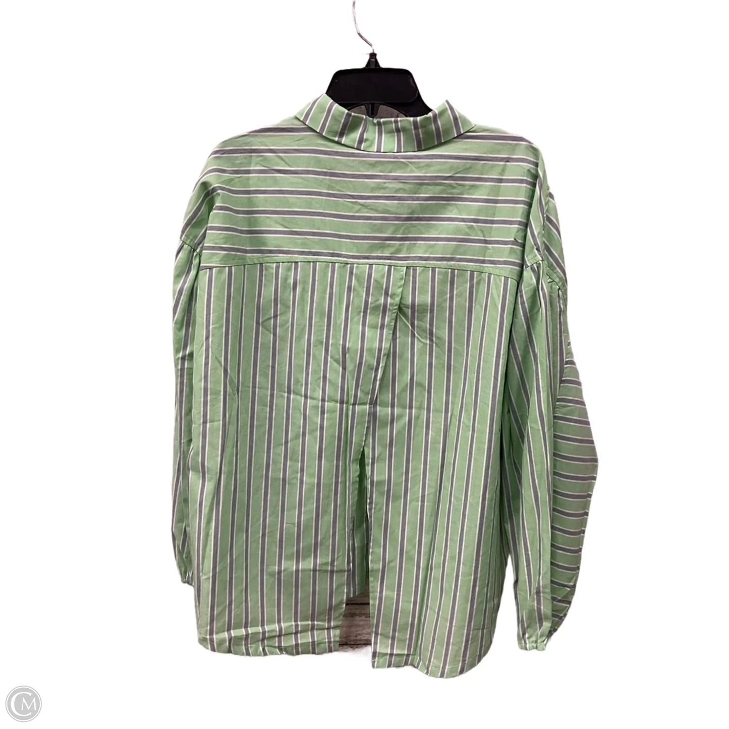 Blouse Long Sleeve By Cmc In Green, Size: M