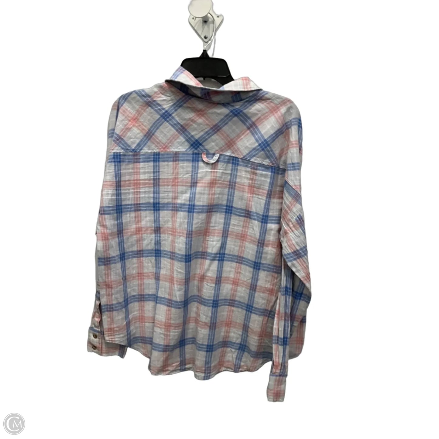 Blouse Long Sleeve By Easel In Blue & Pink, Size: L