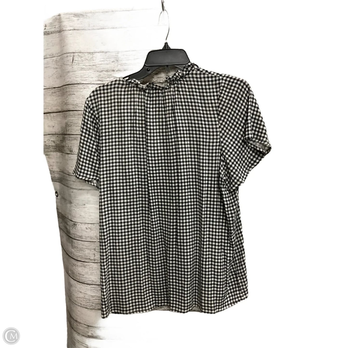 Top Short Sleeve By Mod In Checkered Pattern, Size: M