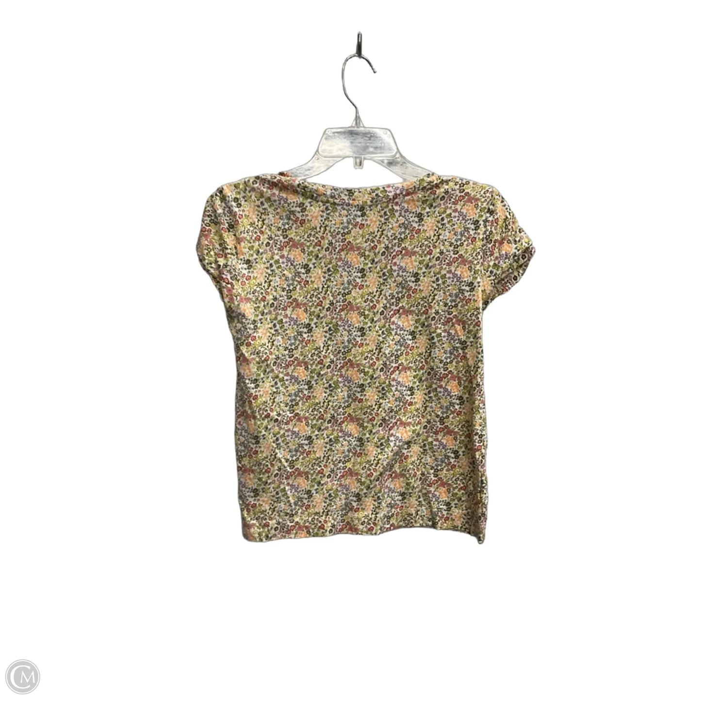 Top Short Sleeve Basic By Loft In Floral Print, Size: Xs