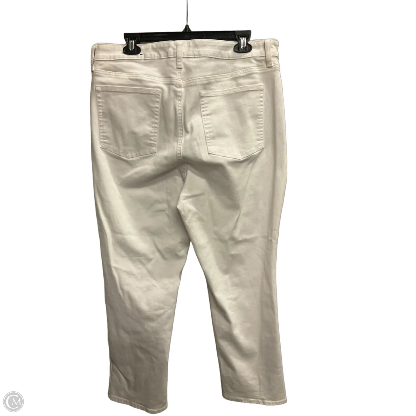Jeans Straight By Talbots In White Denim, Size: 14