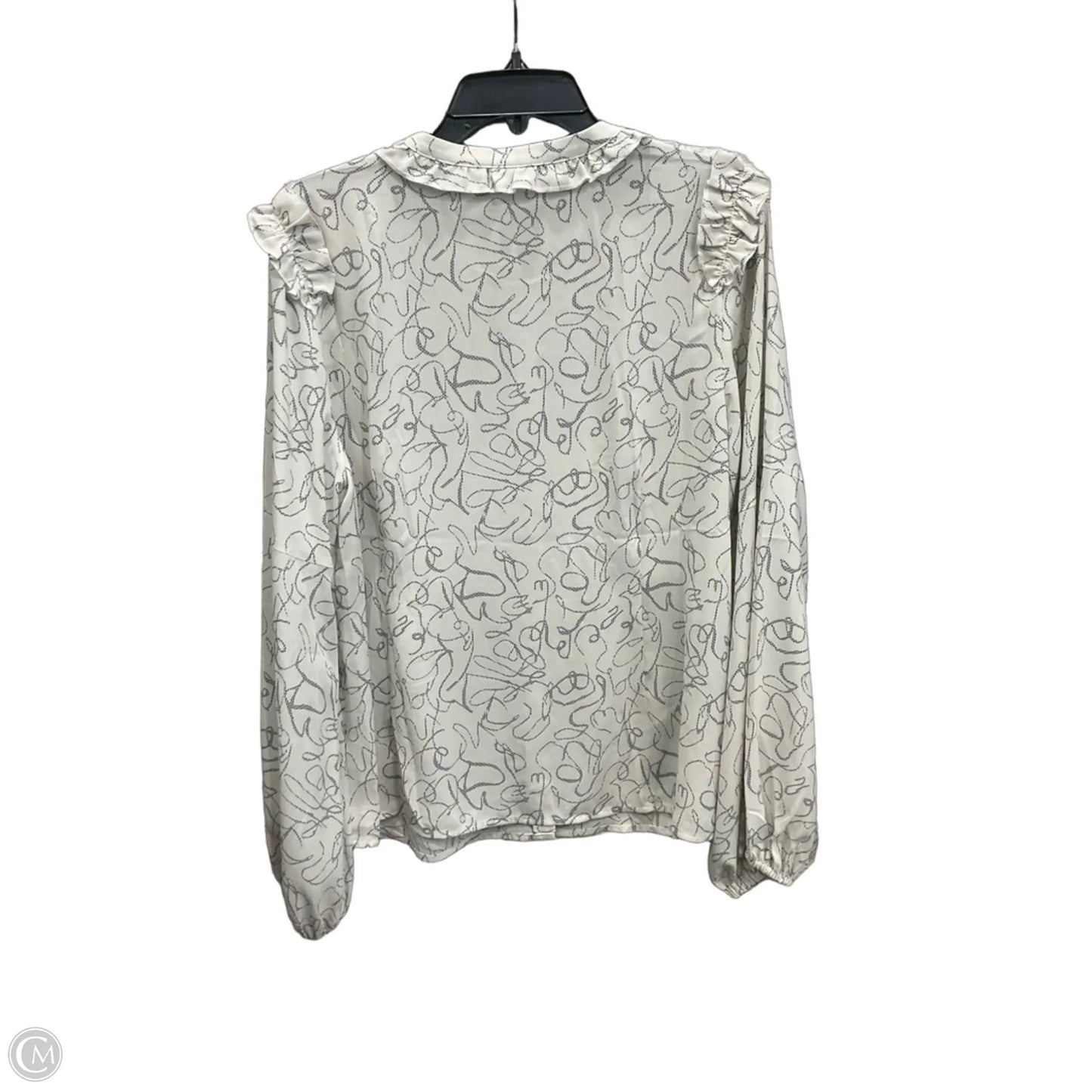 Blouse Long Sleeve By Cabi In White, Size: L