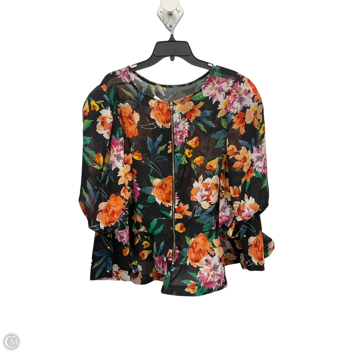 Top Long Sleeve By Fashion Nova In Floral Print, Size: 2x