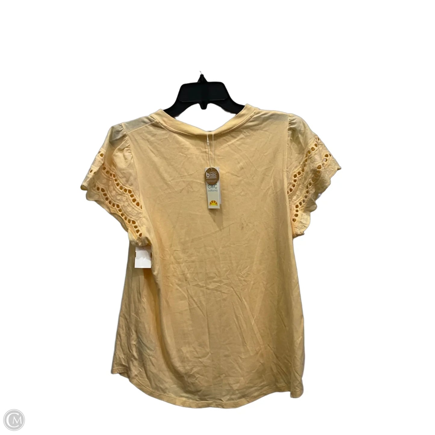 Top Short Sleeve By C And C In Yellow, Size: L