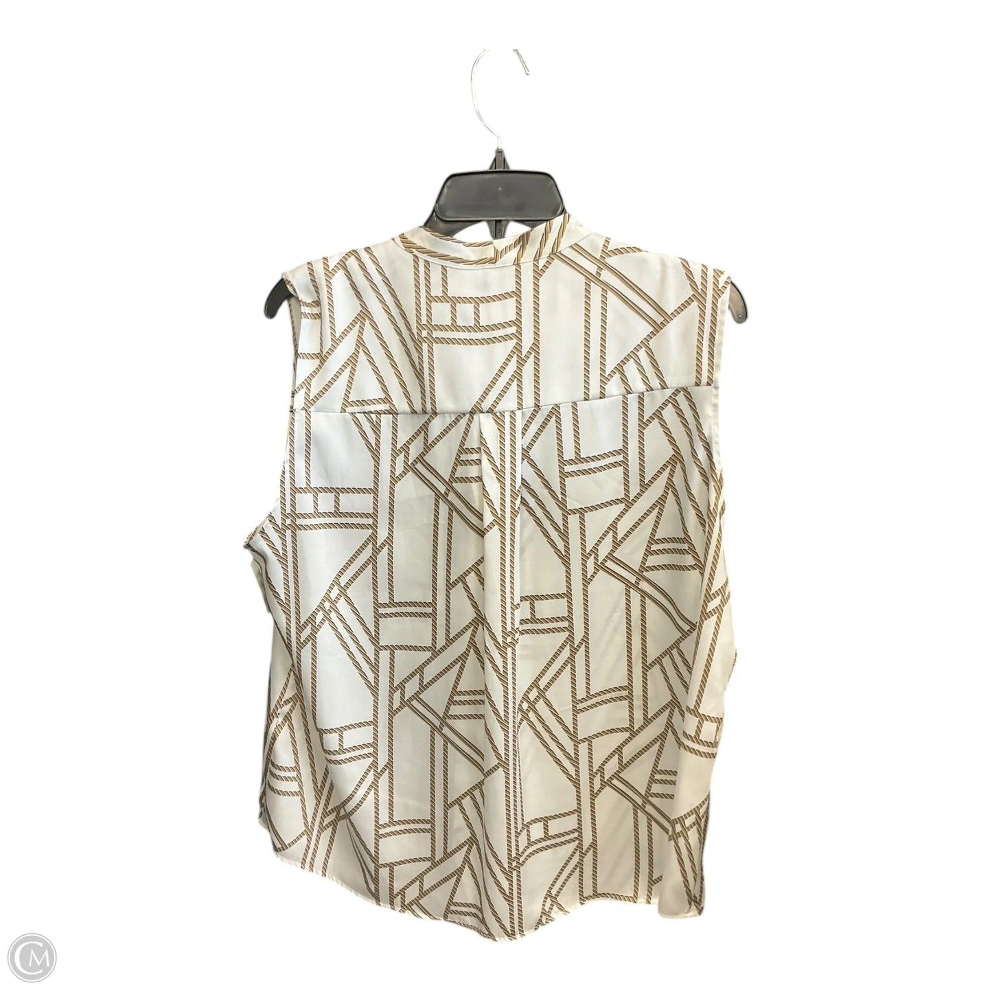 Top Sleeveless Designer By Karl Lagerfeld In Gold & White, Size: Xl