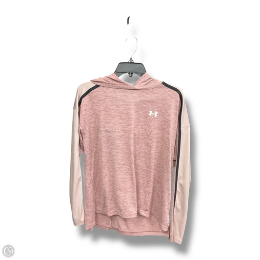 Athletic Top Long Sleeve Hoodie By Under Armour In Pink, Size: M