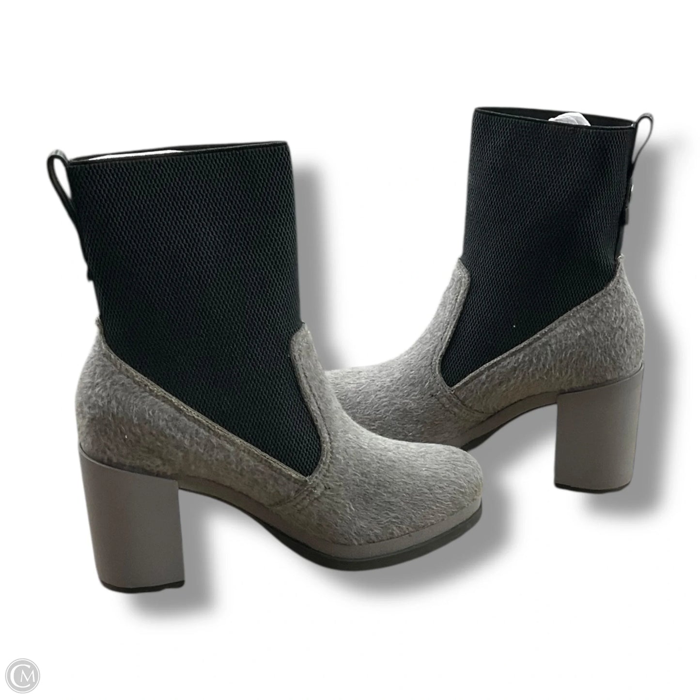 Boots Ankle Heels By Clothes Mentor In Black & Grey, Size: 9
