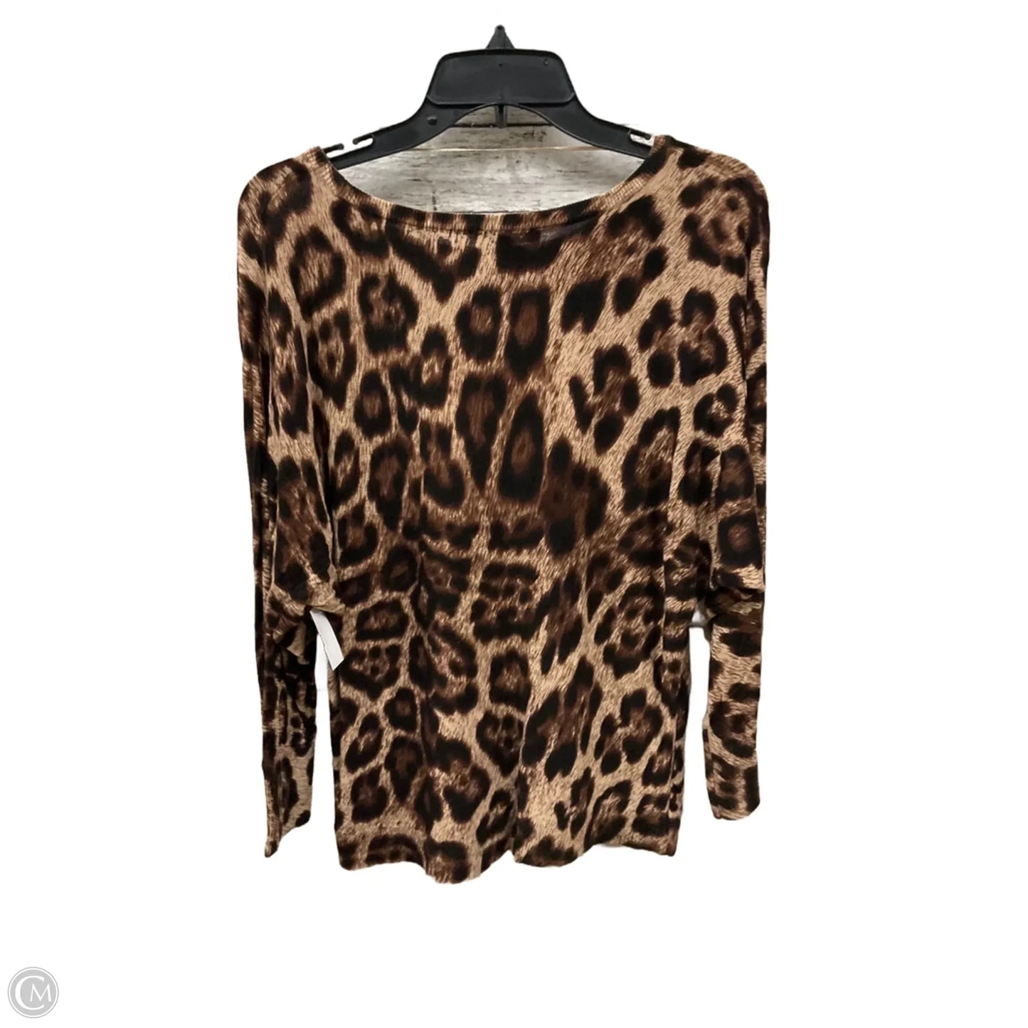Top Long Sleeve By International Concepts In Animal Print, Size: 1x