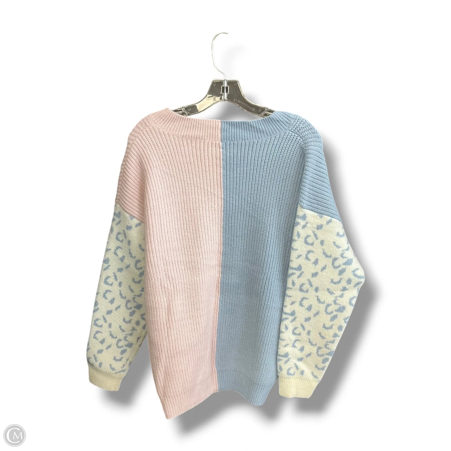 Sweater By Clothes Mentor In Blue & Pink, Size: L