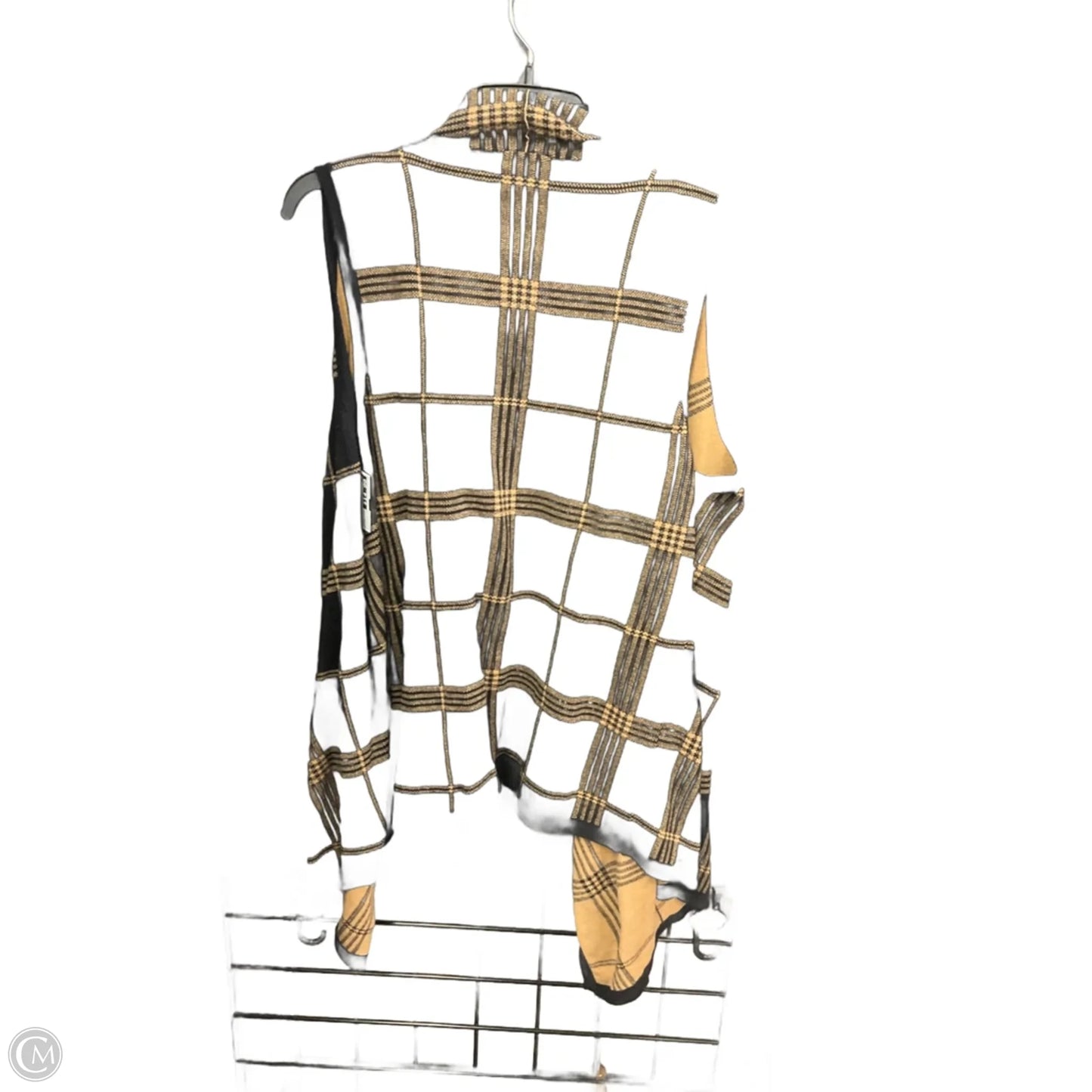 Vest Sweater By August Silk In Black & Tan, Size: L