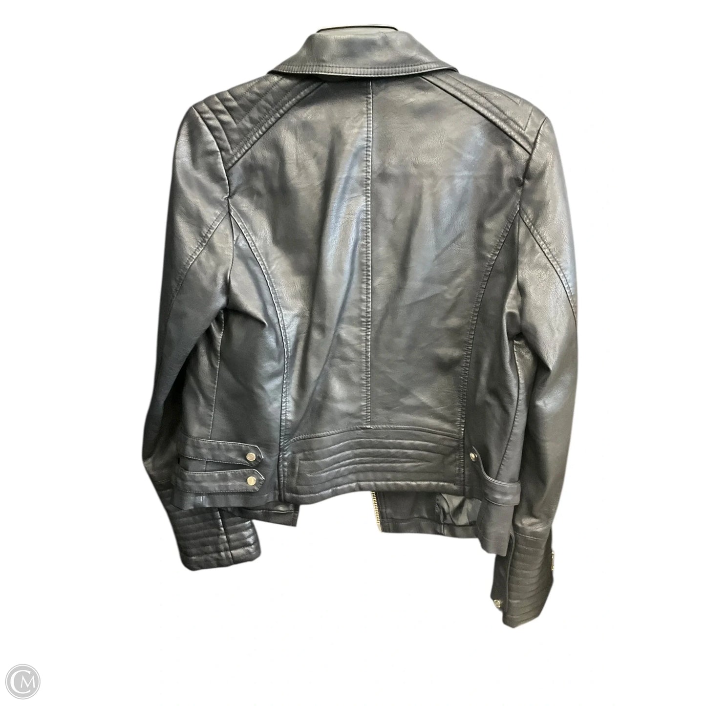 Jacket Moto Leather By Clothes Mentor In Black, Size: 10