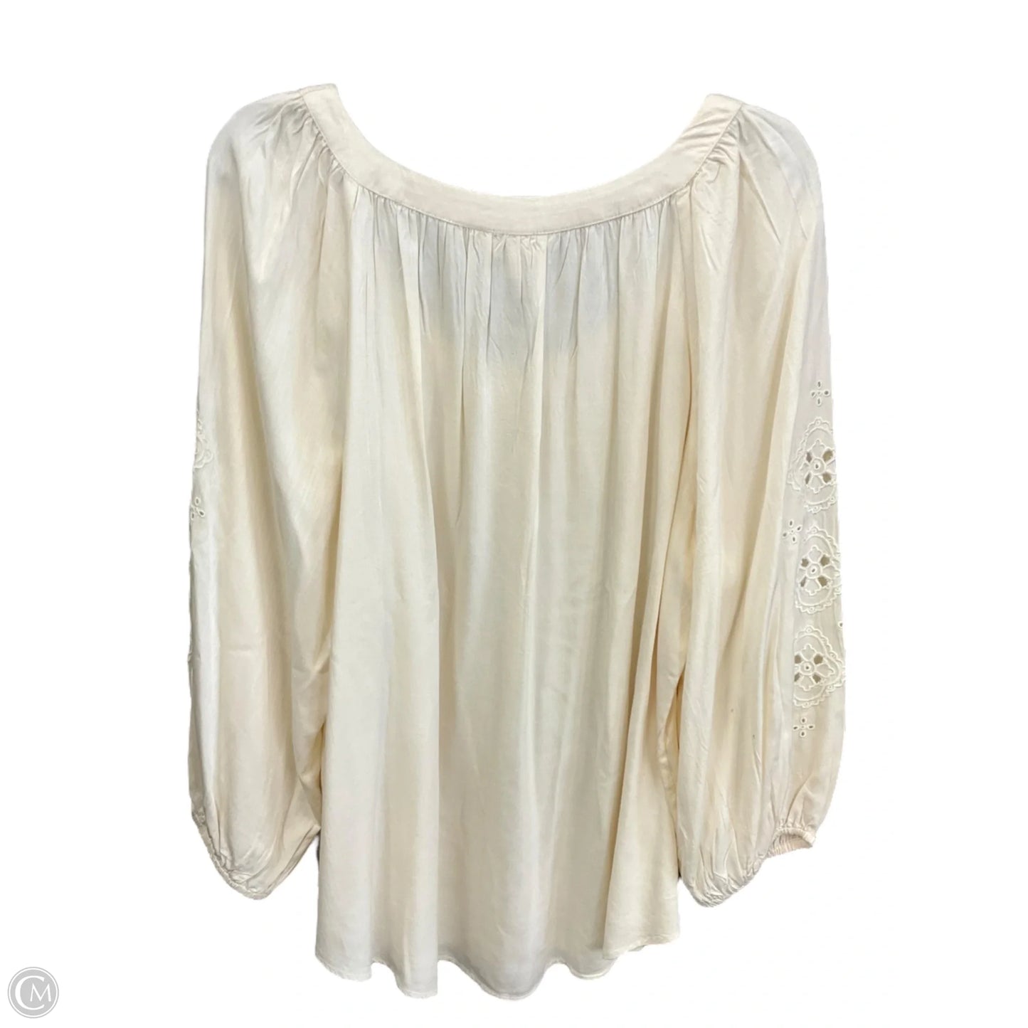 Top 3/4 Sleeve Basic By Lc Lauren Conrad In Cream, Size: Xxl