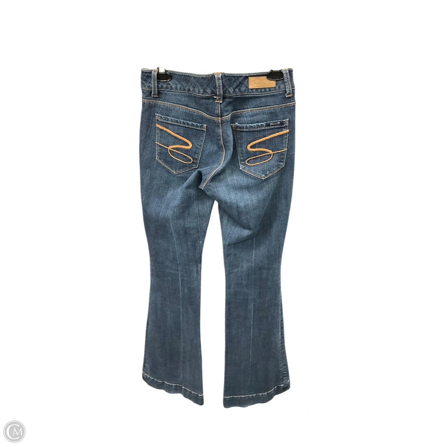 Jeans Flared By Seven 7 In Blue Denim, Size: 8