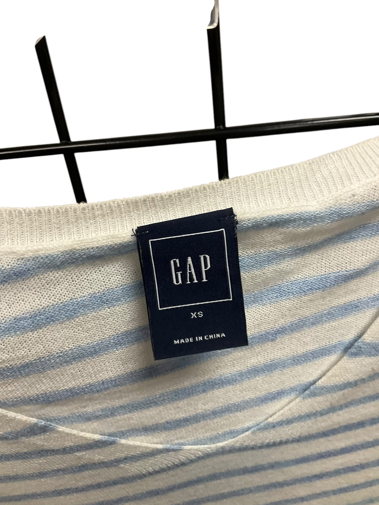 Top Long Sleeve By Gap In Blue & White, Size: Xs