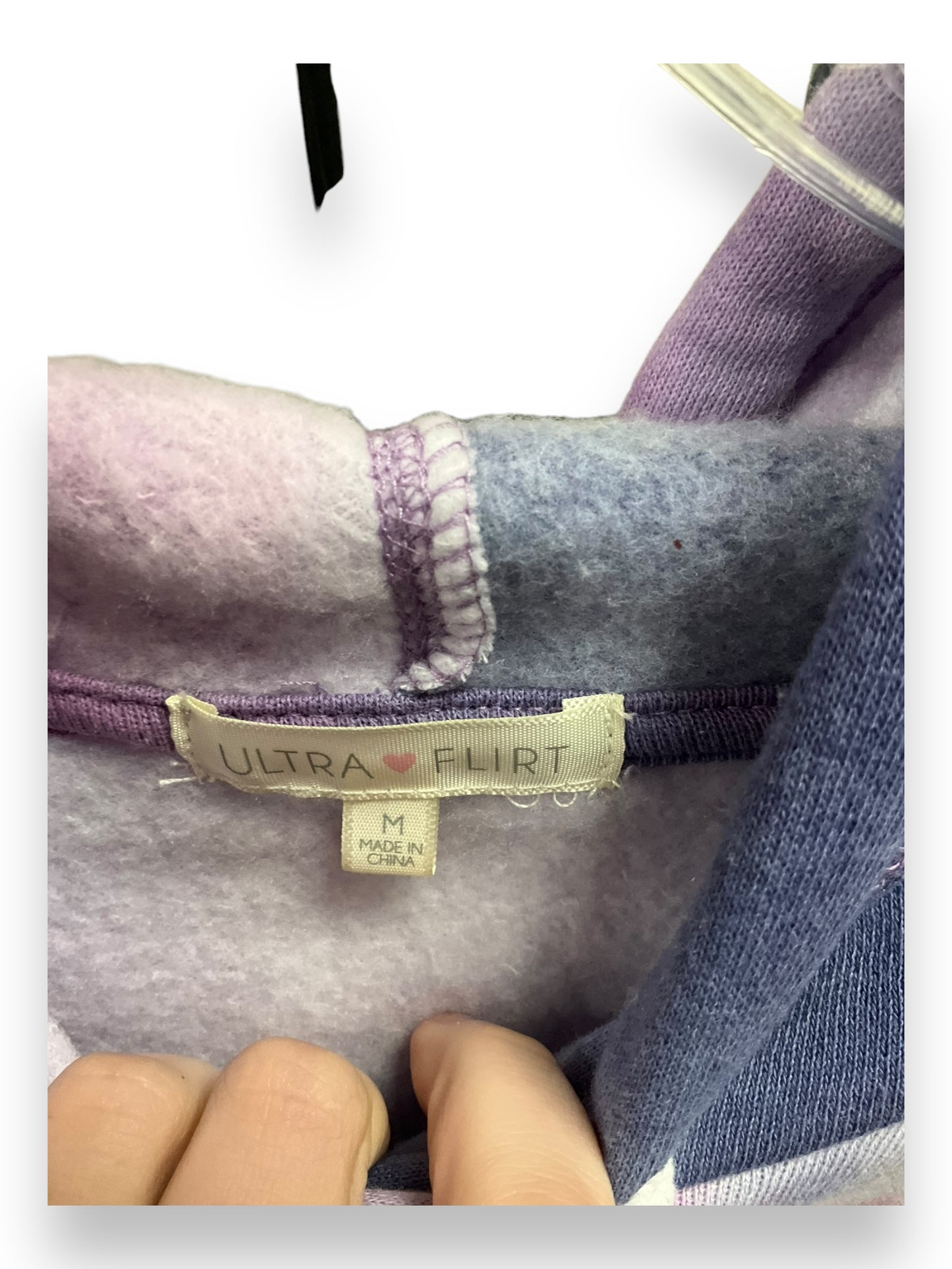 Sweatshirt Hoodie By Ultra Flirt In Purple, Size: M