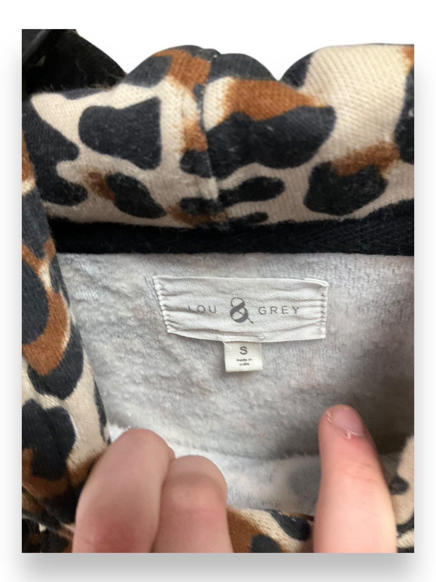 Athletic Sweatshirt Hoodie By Lou And Grey In Animal Print, Size: S