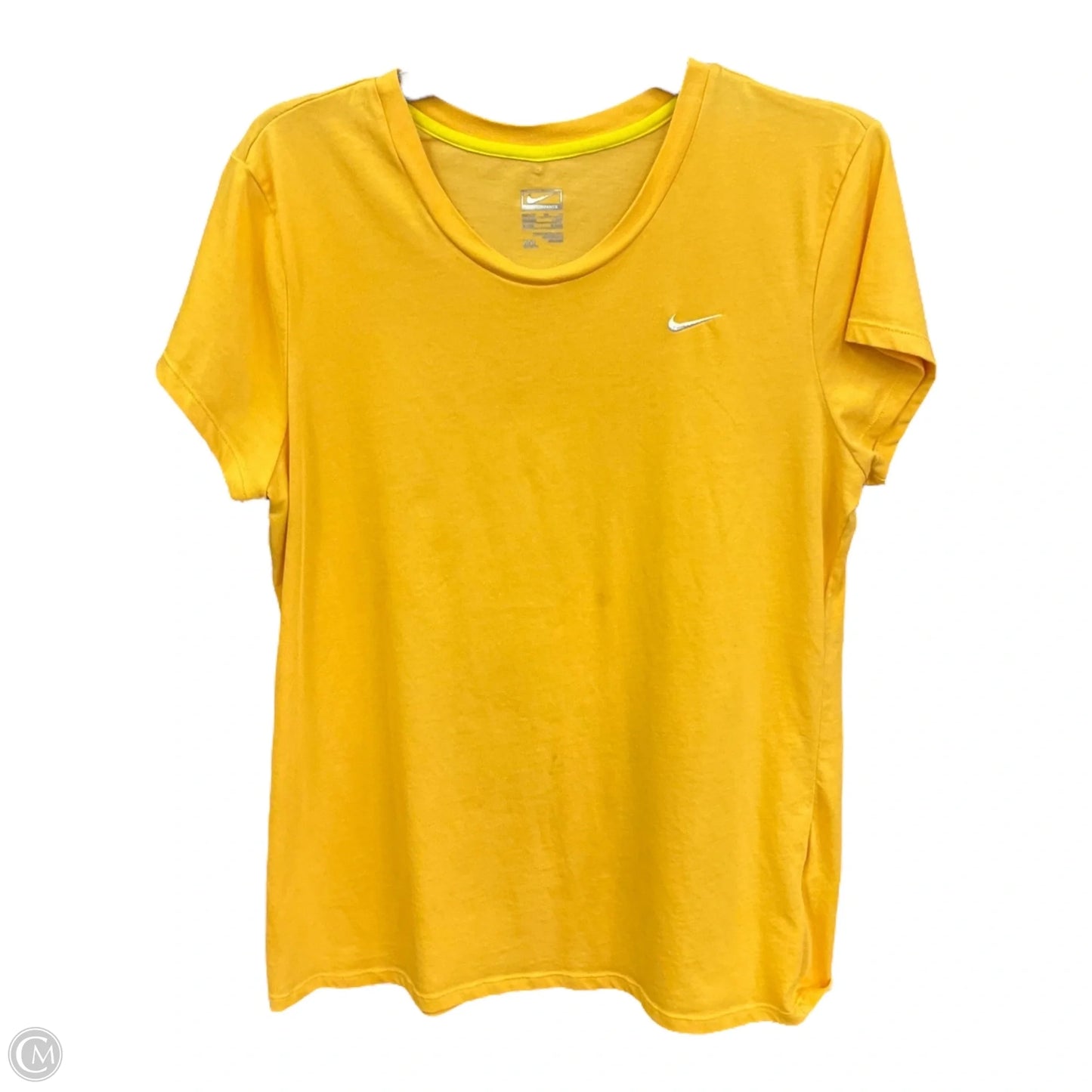 Athletic Top Short Sleeve By Nike Apparel In Yellow, Size: Xl
