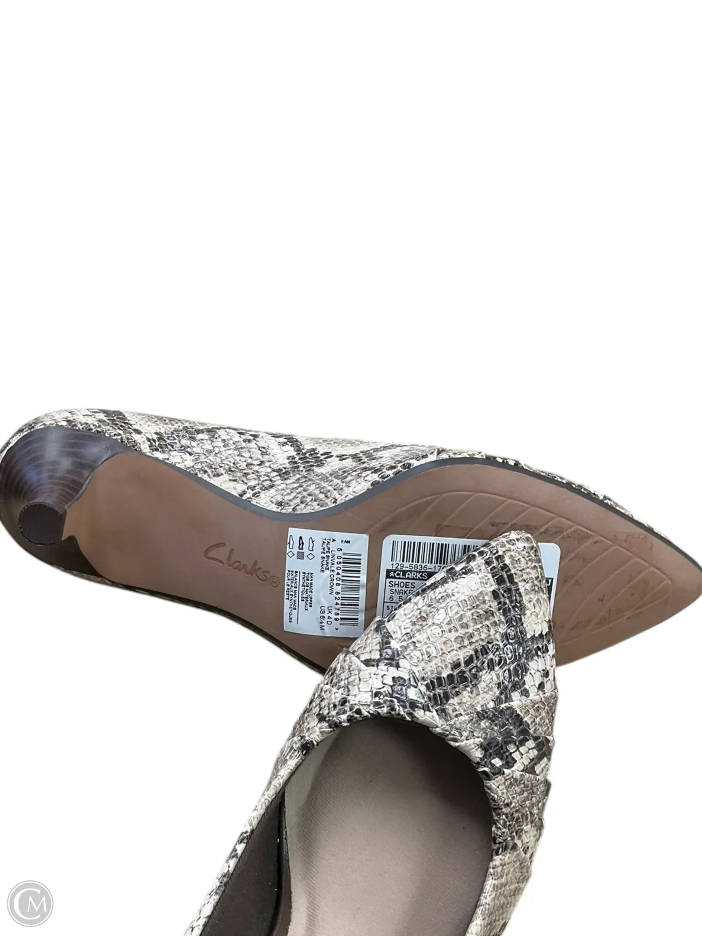 Shoes Heels Kitten By Clarks In Snakeskin Print, Size: 6.5