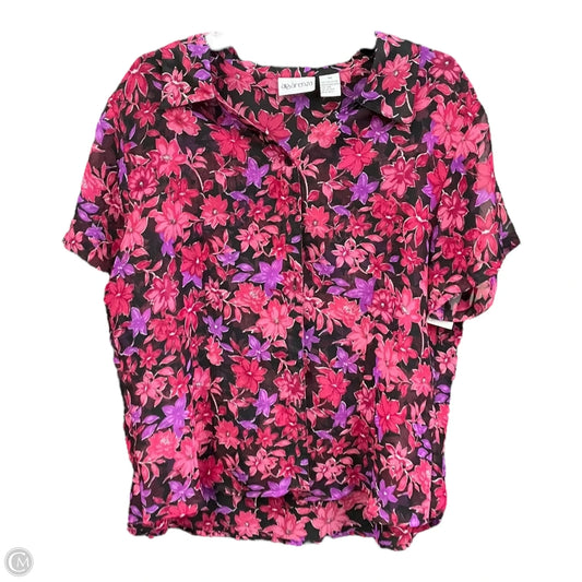 Blouse Short Sleeve By Aparenza In Floral Print, Size: 1x