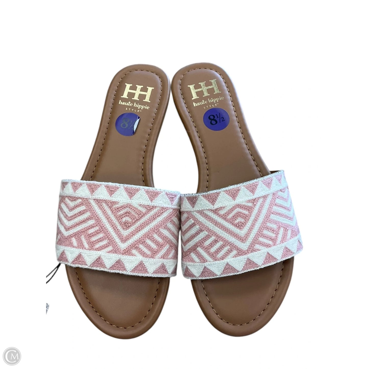 Sandals Flats By Haute Hippie In Pink & White, Size: 8.5