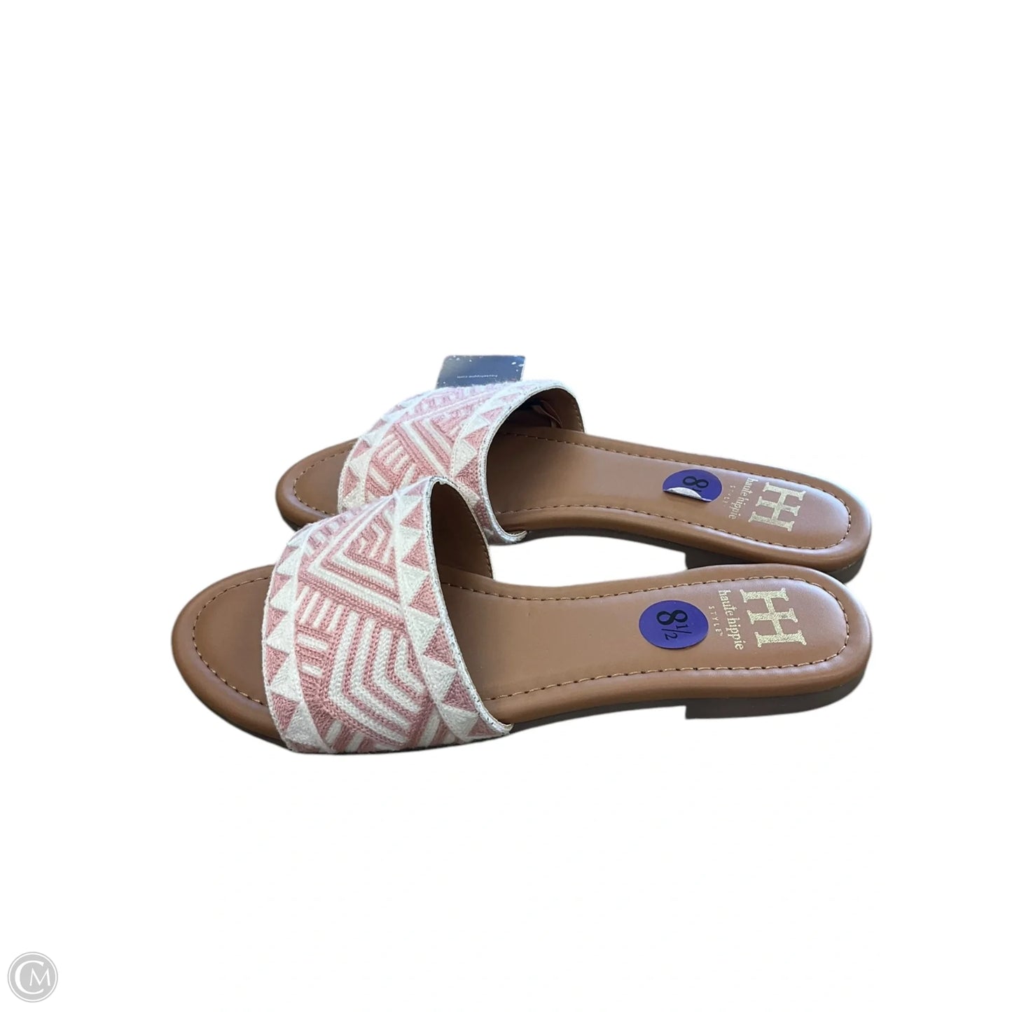 Sandals Flats By Haute Hippie In Pink & White, Size: 8.5