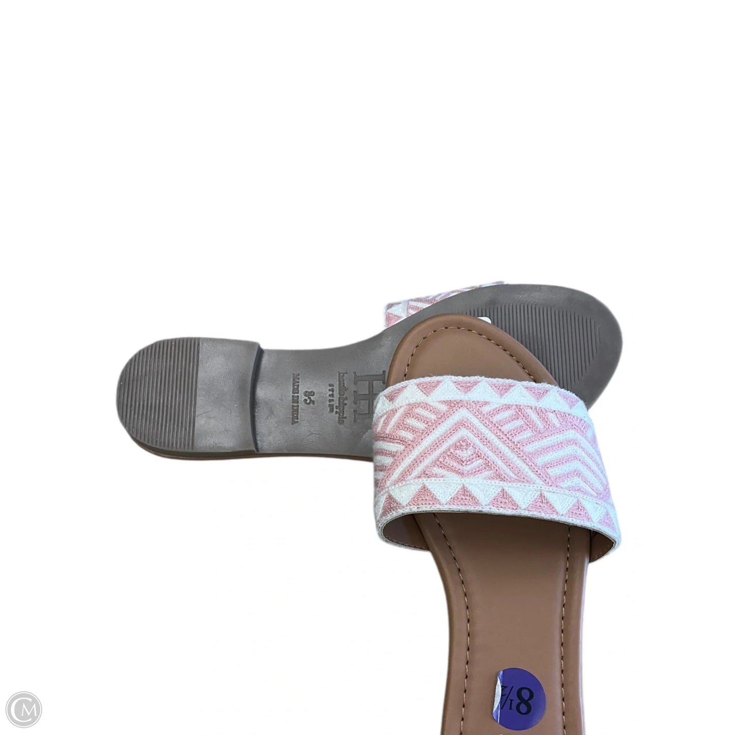 Sandals Flats By Haute Hippie In Pink & White, Size: 8.5