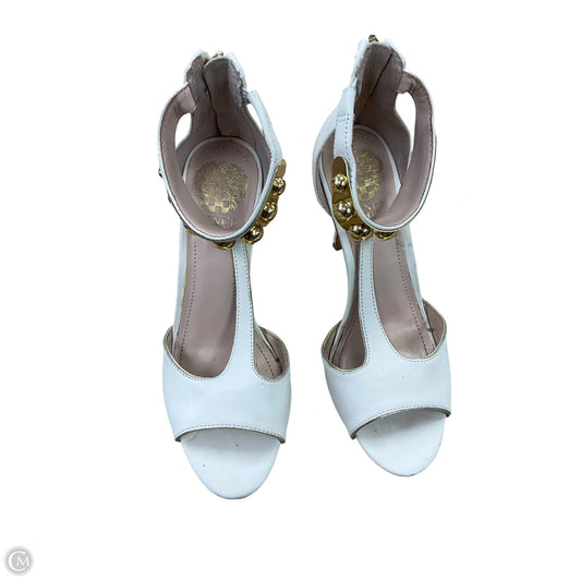 Sandals Heels Stiletto By Vince Camuto In White, Size: 5.5