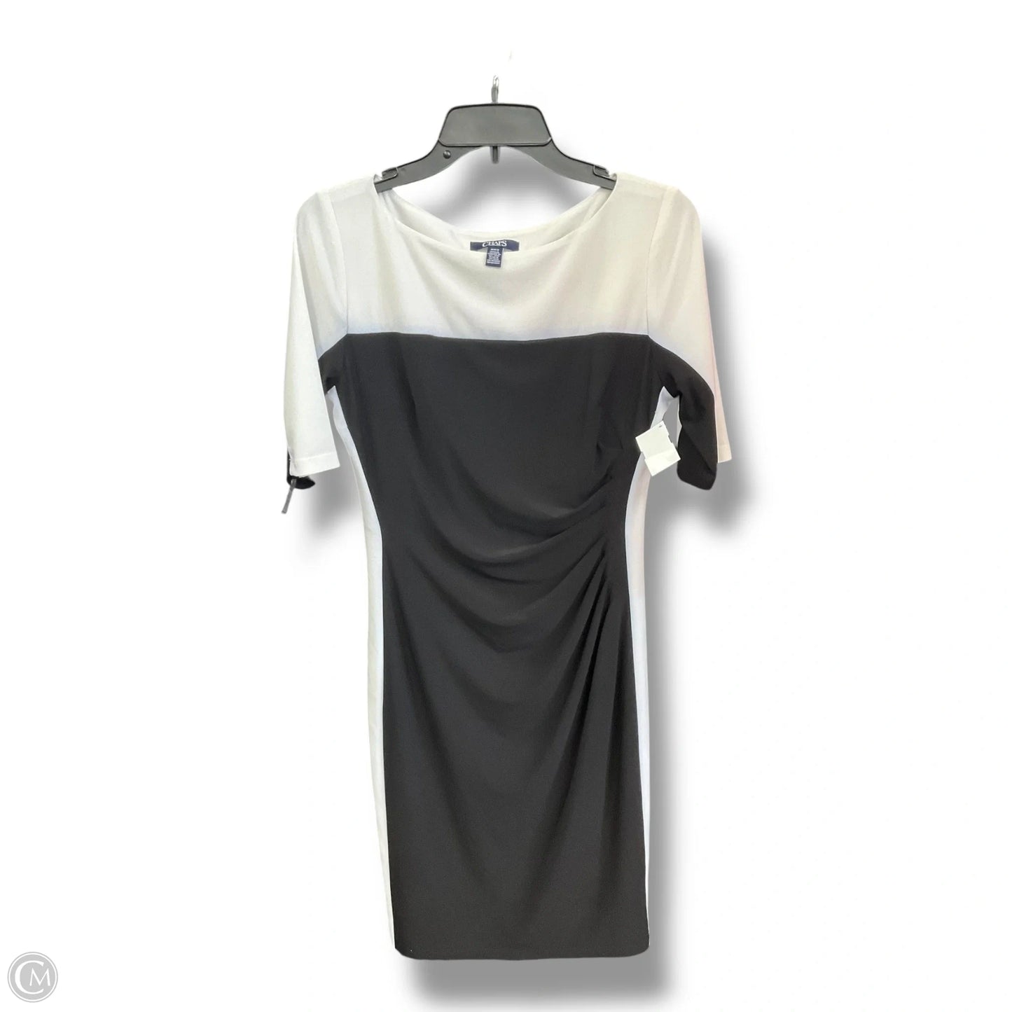 Dress Casual Midi By Chaps In Black & White, Size: M