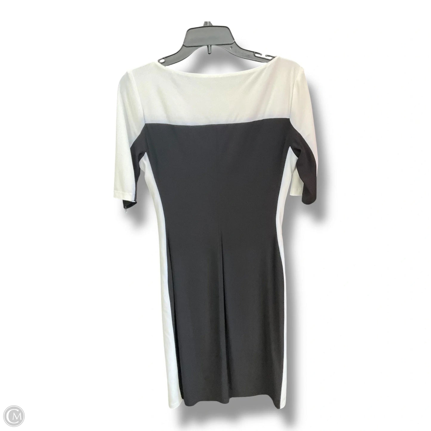 Dress Casual Midi By Chaps In Black & White, Size: M