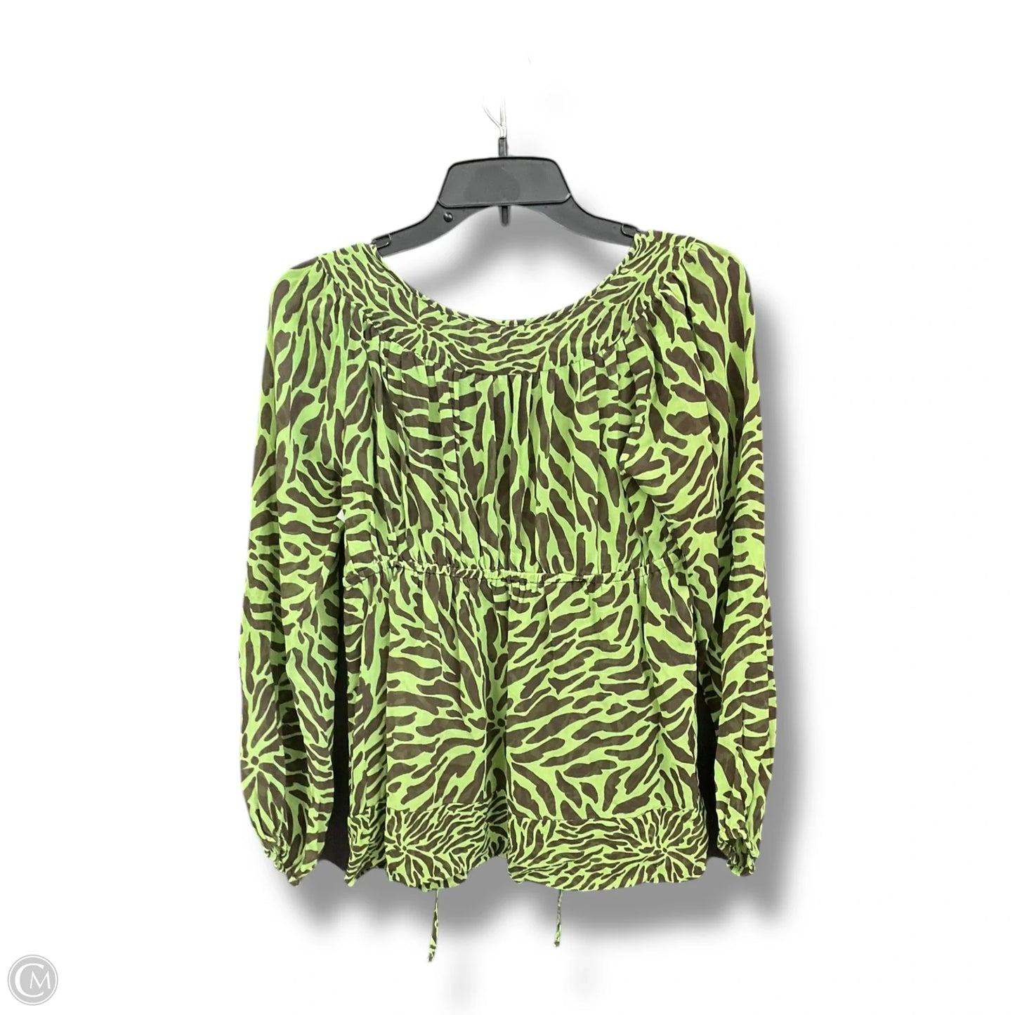 Top Long Sleeve By Michael By Michael Kors In Brown & Green, Size: S