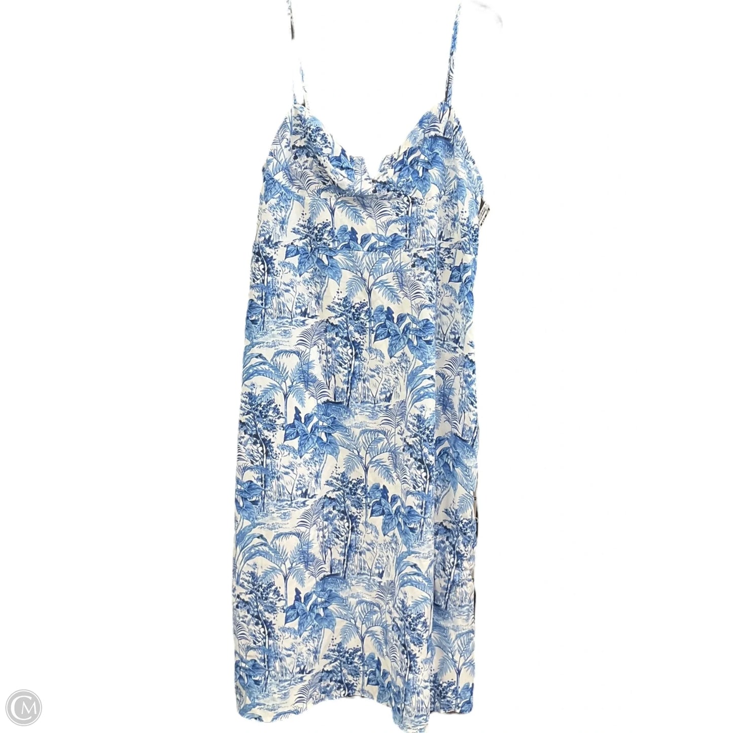 Dress Casual Midi By Clothes Mentor In Blue & White, Size: 3x