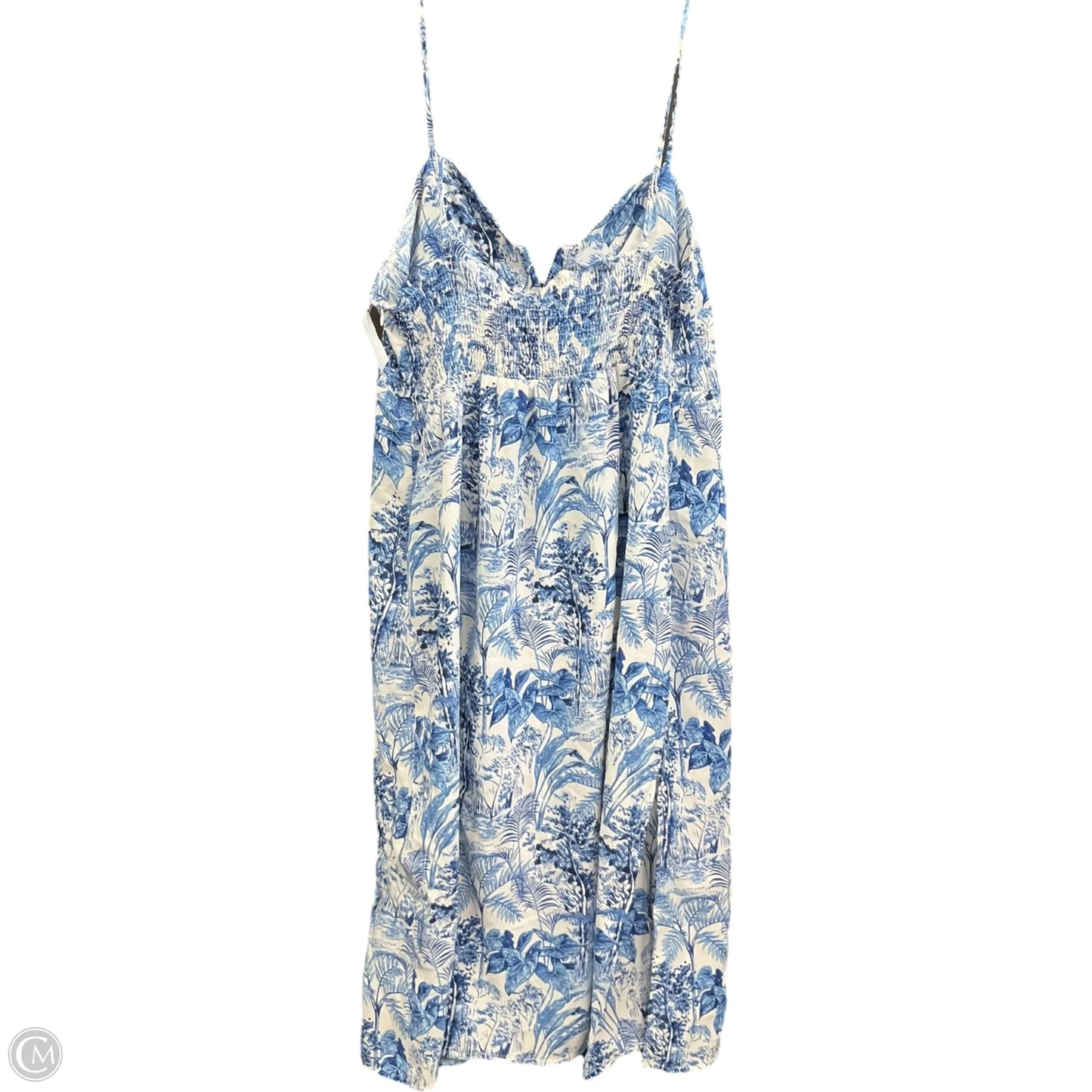 Dress Casual Midi By Clothes Mentor In Blue & White, Size: 3x