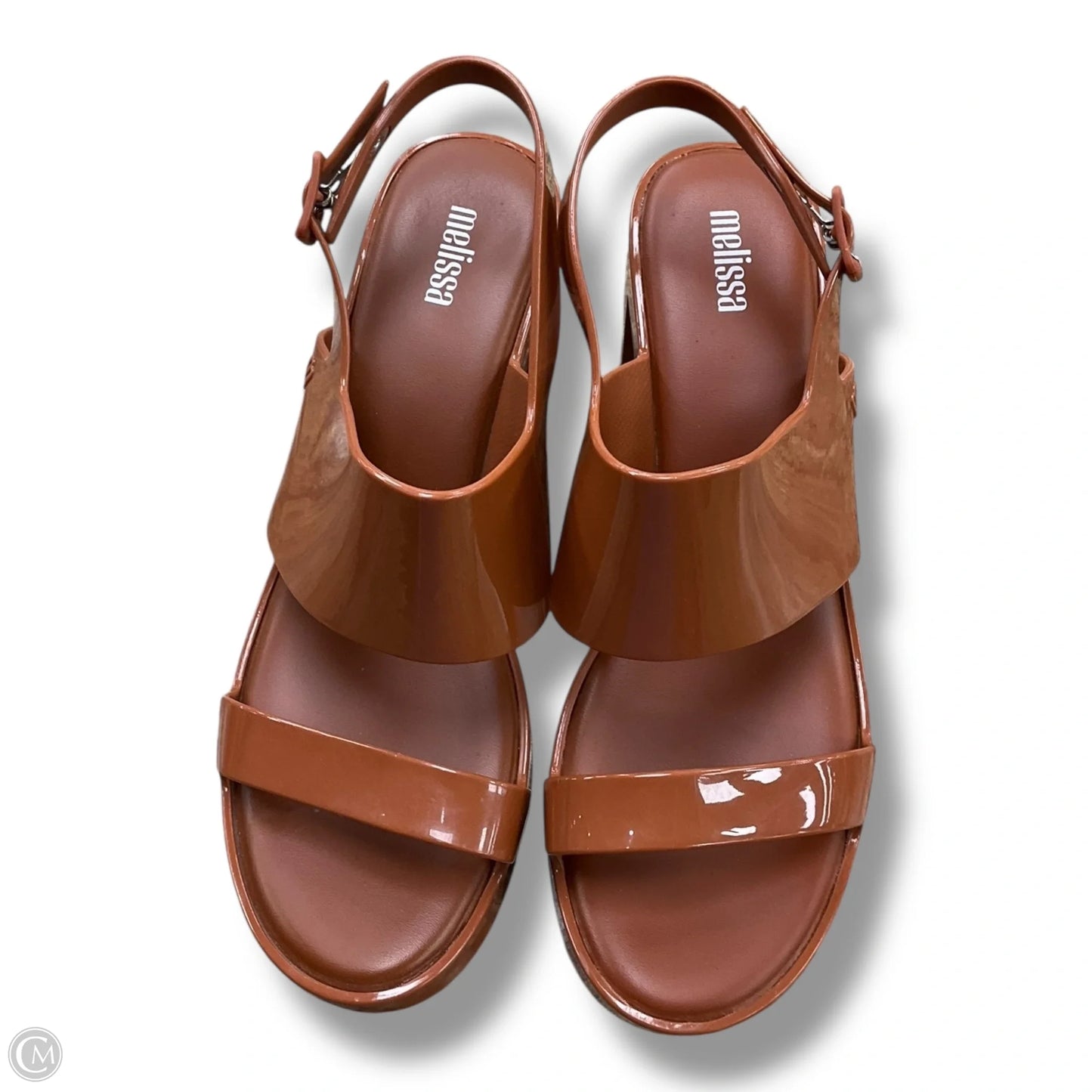 Sandals Heels Block By Clothes Mentor In Brown, Size: 6