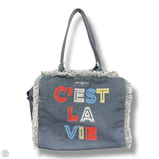 Tote Designer By Karl Lagerfeld, Size: Large