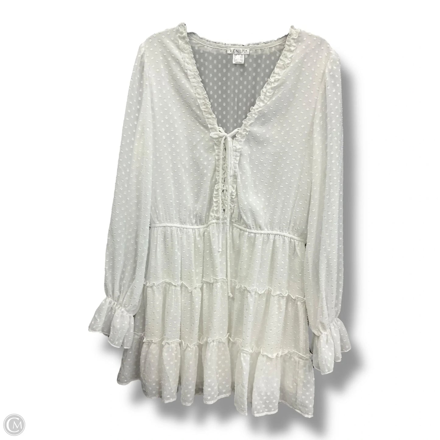 Dress Casual Short By Venus In White, Size: Xl