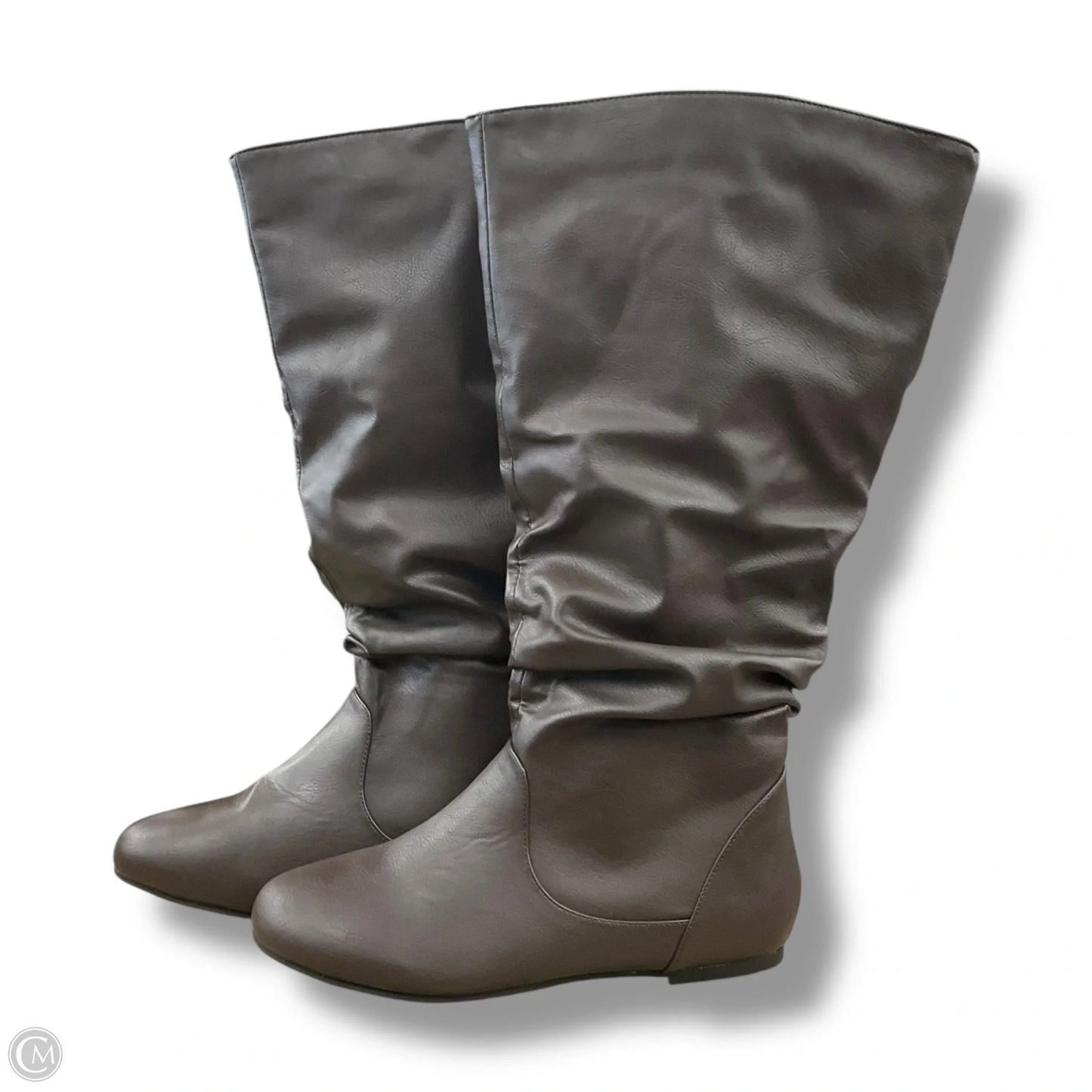 Boots Knee Heels By Clothes Mentor In Brown, Size: 11
