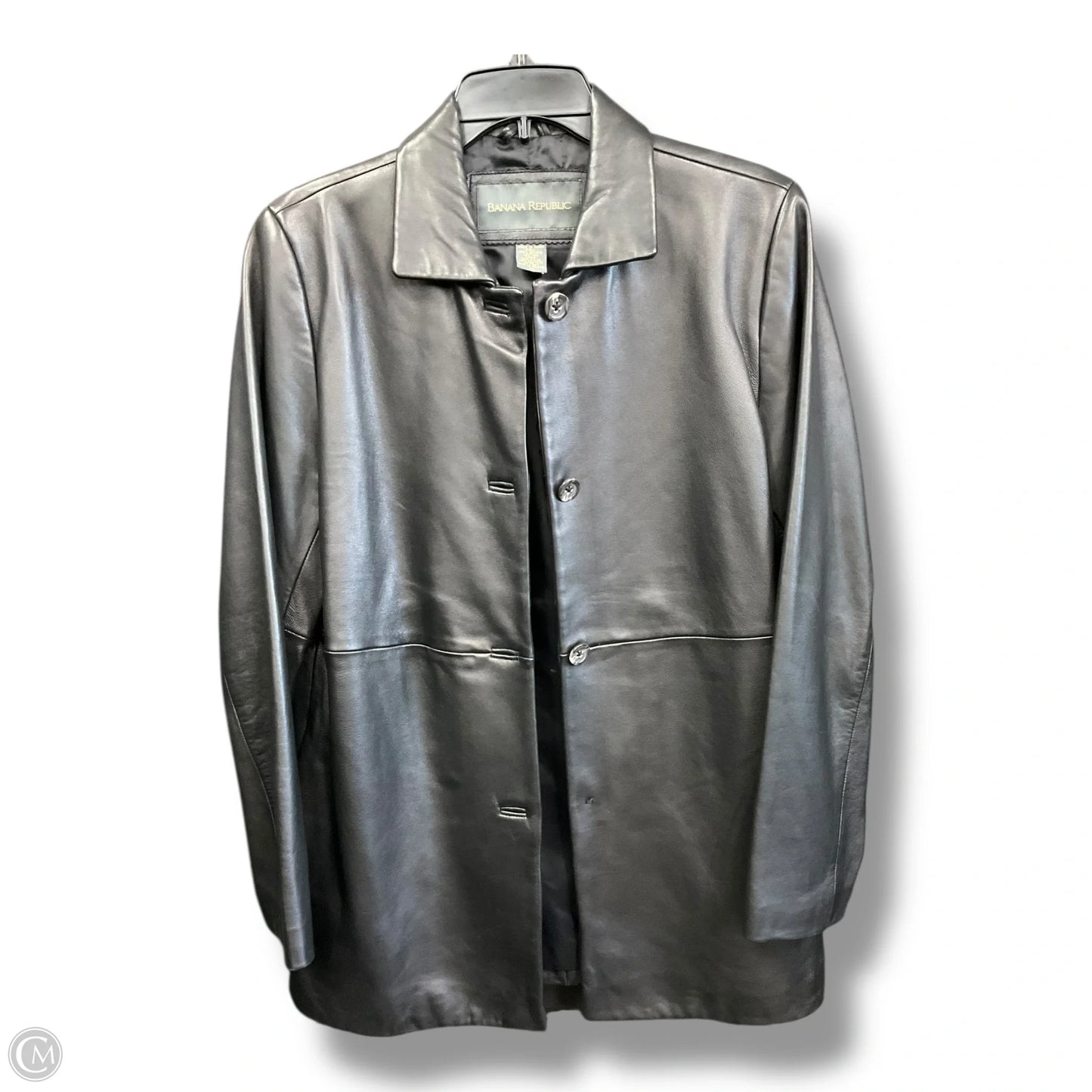 Jacket Leather By Banana Republic In Black, Size: M