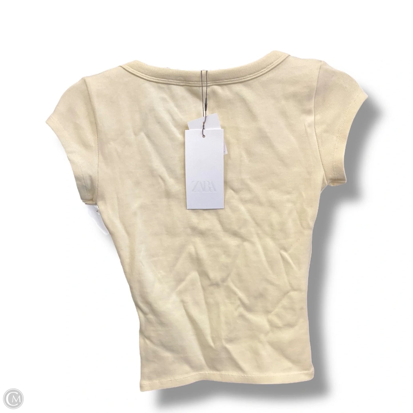 Top Short Sleeve By Zara In Yellow, Size: M
