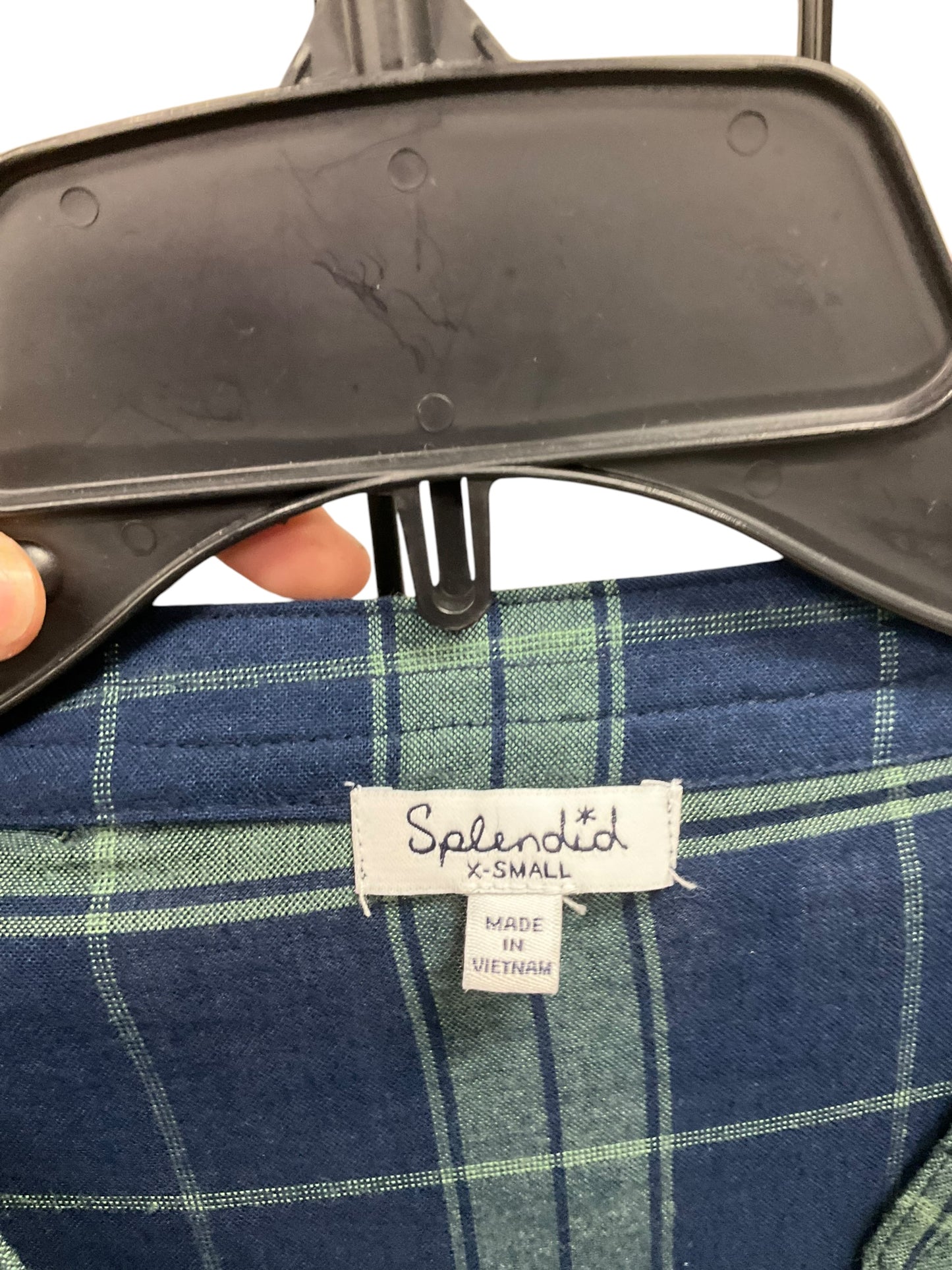 Top Long Sleeve By Splendid In Plaid, Size: Xs