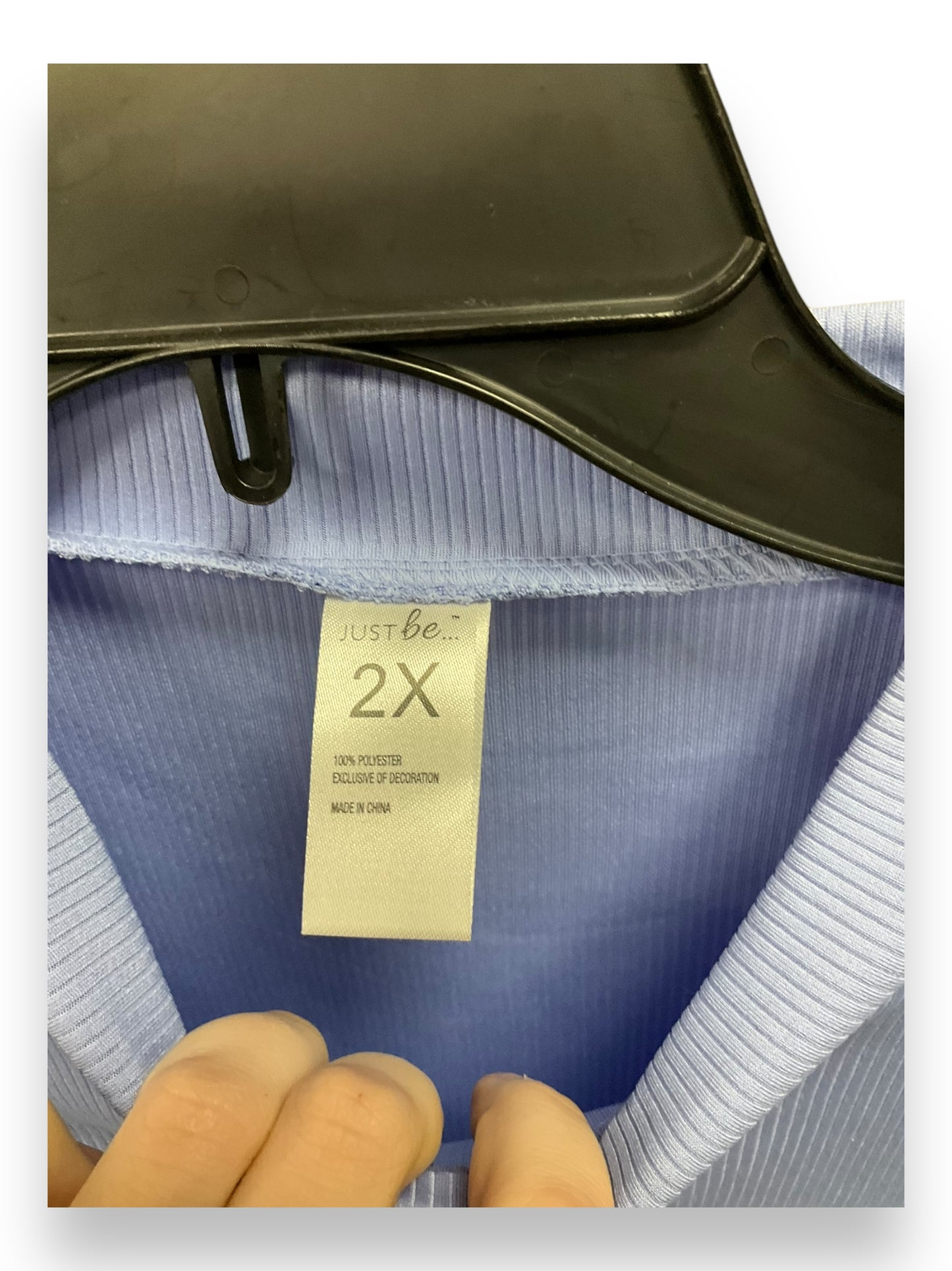 Athletic Top Short Sleeve By Just Be In Blue, Size: 2x